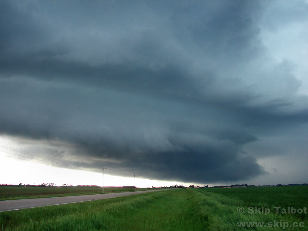 The updraft base of a supercell thunderstorm