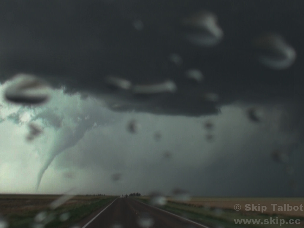 A rain wrapped tornado